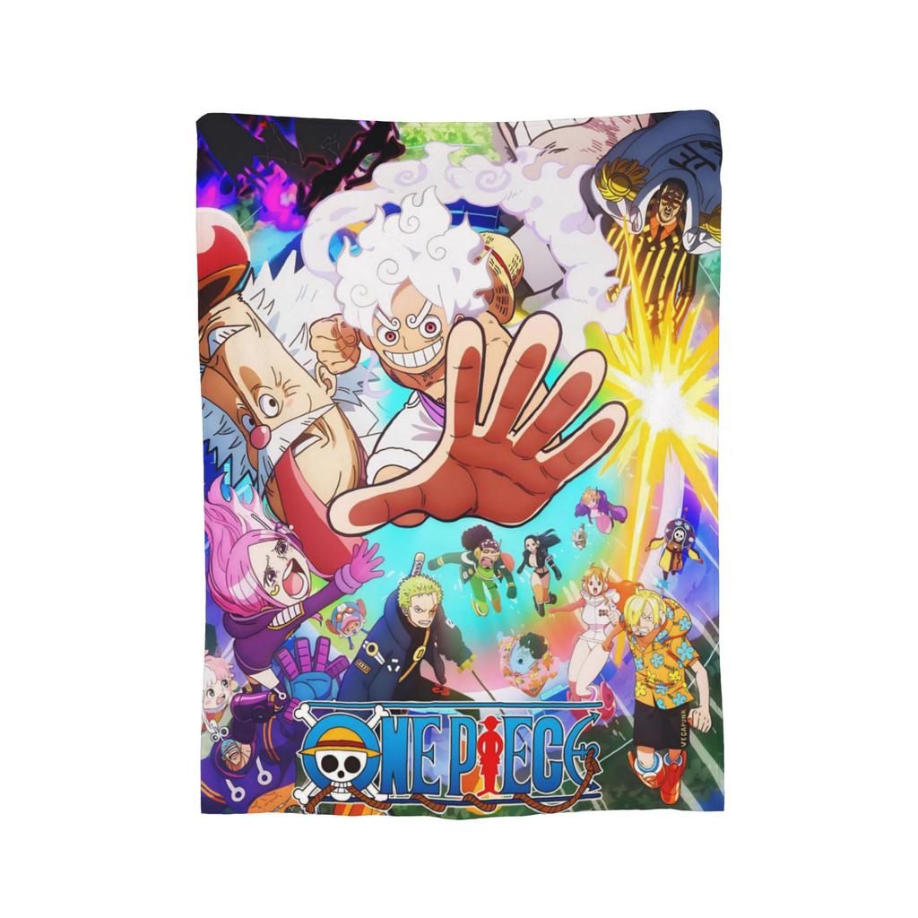 Luffy Anime Fleece Throw Blanket Luffy Zoro Sanji Blankets for Bed Car Super Soft Bedding Throws,