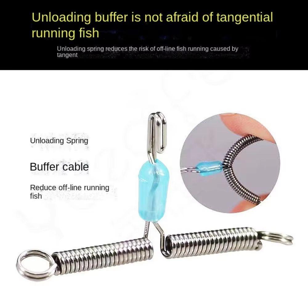 50pcs Bifurcation Spring Rope Swivel Double Hook Balance Rigs Hooks Fishing Line Space  Fishing Tool