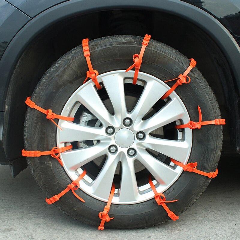10pcs Car Wheels Tire Snow Chains Anti Slip Nylon Winter Car Snow Chains Outdoor Snow Tire Emergency Anti-Skid Tyre Chains