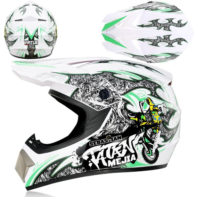 Lightweight Full Face Off-Road Helmet ATV Dirt Bike Mountain Cycling With 3 Accessory Kit