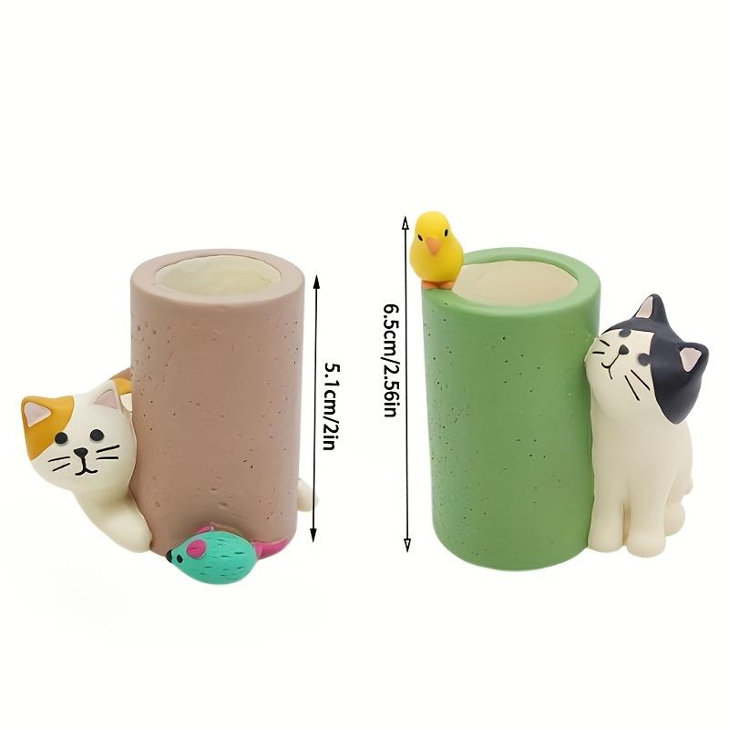 Cute Cat Pen Holder, Mini Pen Holder, Creative Decoration for Study, Home Decor, Office Desk Decoration, Office