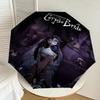 1pc Corpse Bride Automatic Open/Close Umbrella Compact Folding Umbrella with 8-Rib Shaft lightweight esign, for Women/Men1206A