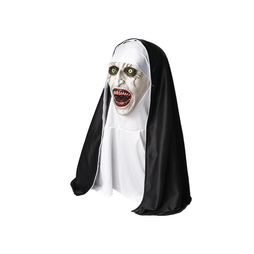 Horror Nun Latex Mask Halloween Haunted House Party Costume Cosplay Accessories