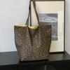 Роскошная сумка-тоут, осенняя модная универсальная сумка через плечо, большая вместимость, сумка-шоппер с леопардовым узором, кошелек