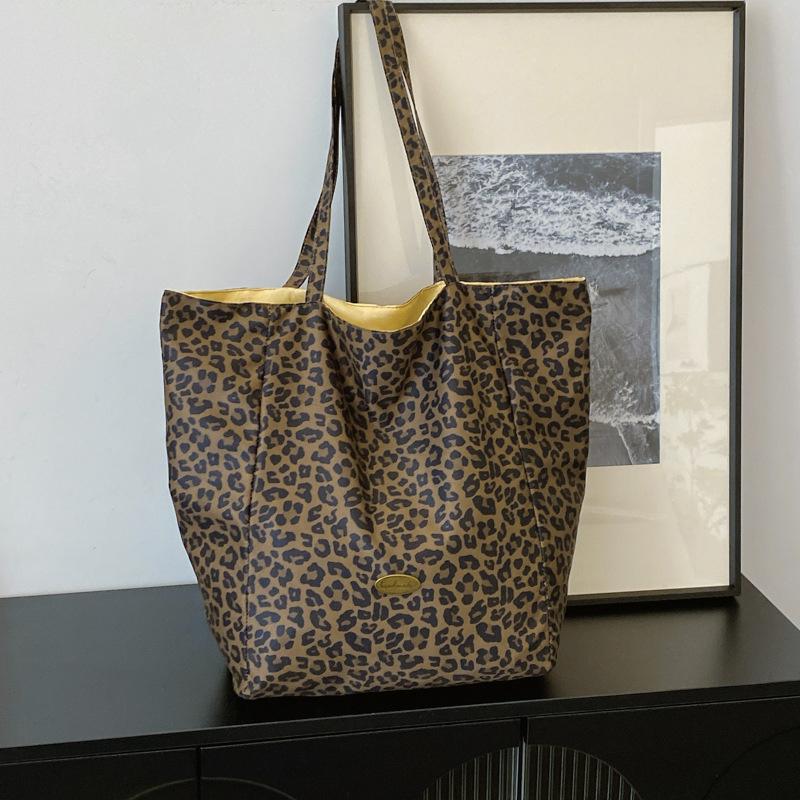 Роскошная сумка-тоут, осенняя модная универсальная сумка через плечо, большая вместимость, сумка-шоппер с леопардовым узором, кошелек