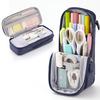 Double Layer Stand Pencil Stationery Case Large Capacity Make Up Bag Gift Supply