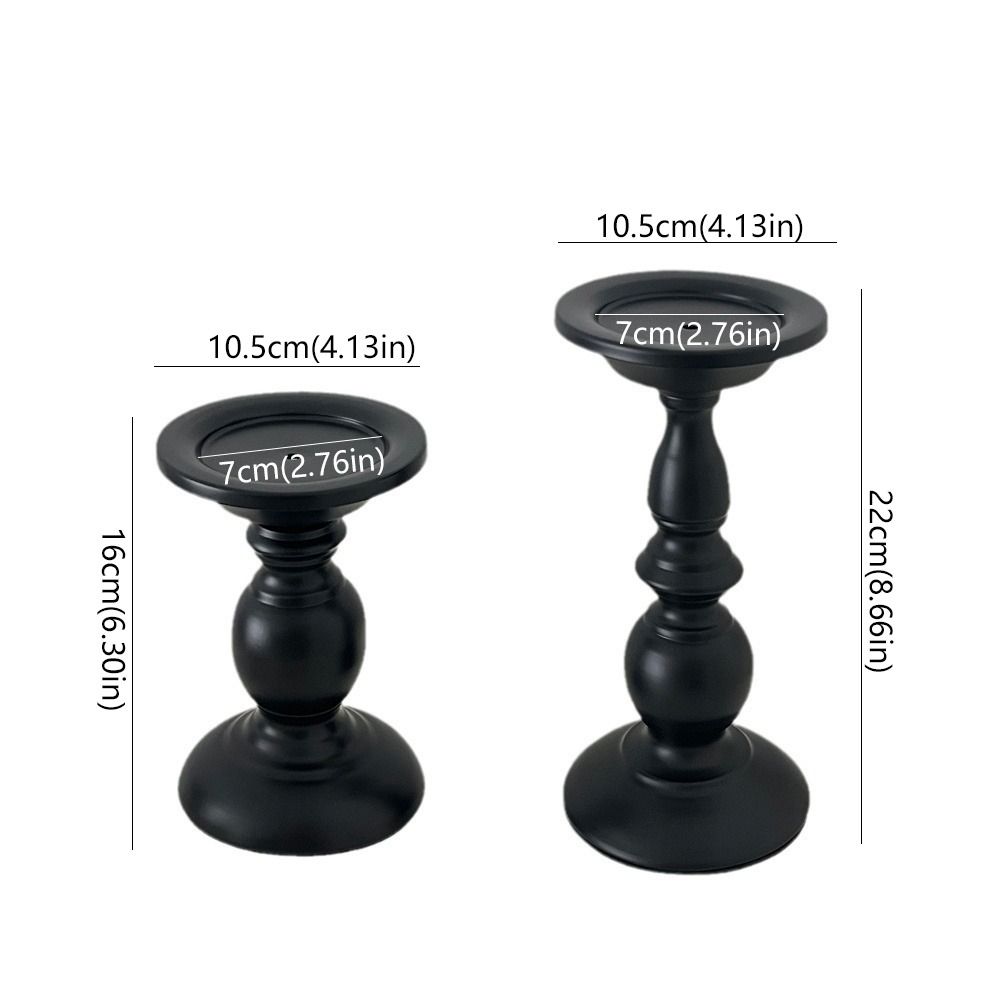 Black Vintage Candlestick Retro Candle Stand Candle Containers Candle Cup Banquet Dinning Table