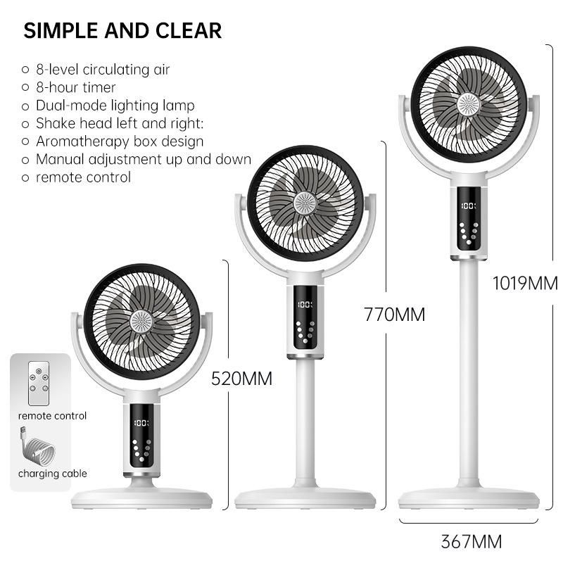 New Air Circulation Multifunctional Desktop & Vertical Digital Fan for Home & Dormitory Use