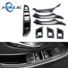 HUALIC 7pcs Left Handle for BMW 5 Series F10 F18 Left Drive LHD Carbon Fiber Car Interior Door Handle Plate Decorative