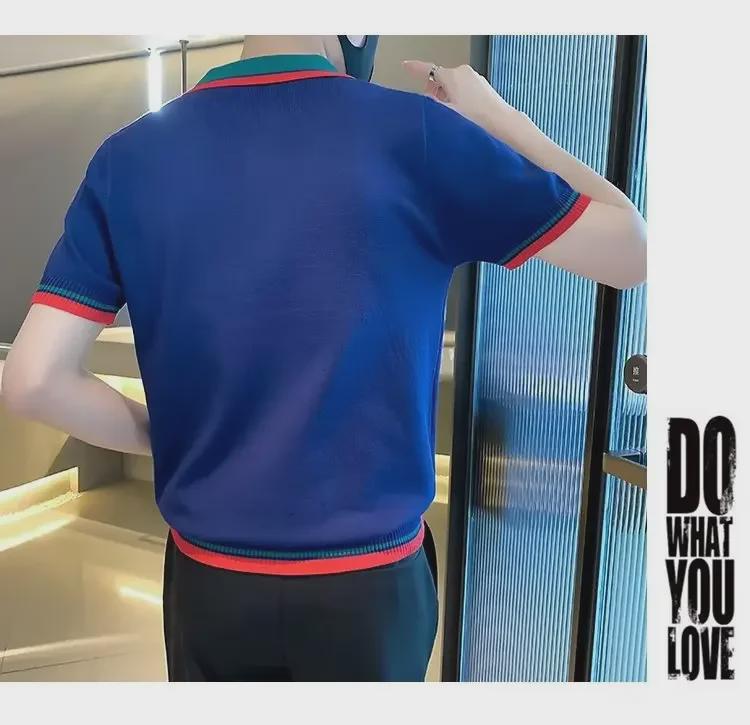 2023 Молодежная модная мужская летняя рубашка-поло в японском стиле