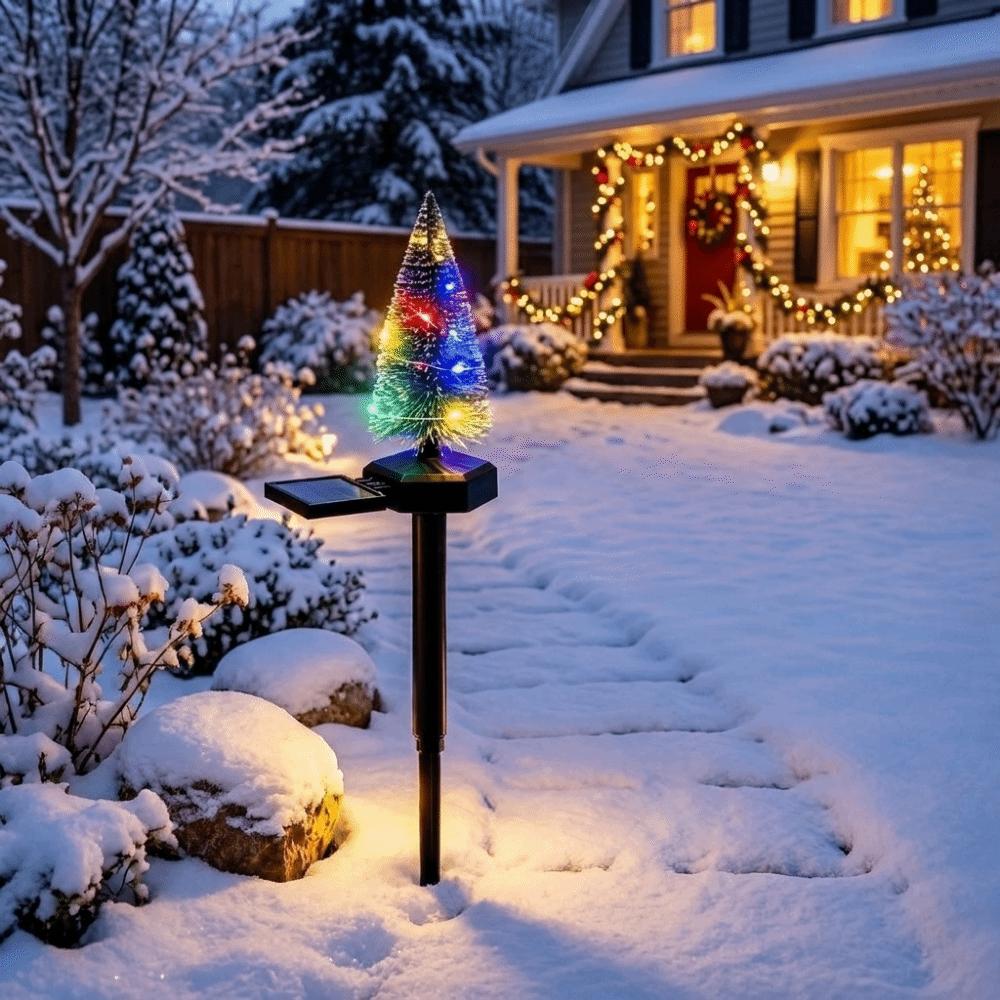 Waterproof Solar Christmas Tree Lights Simulated Landscape Lawn Lamp Yard
