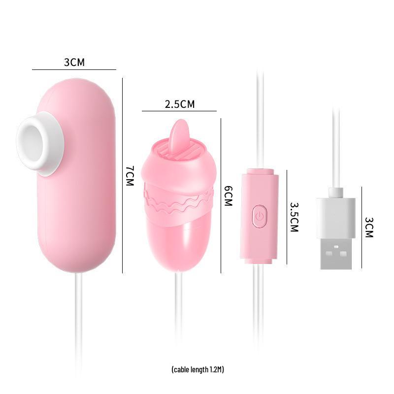 USB-кабель Lai Le Flirting Двойной вибратор-яйцо с функциями всасывания и вылизывания