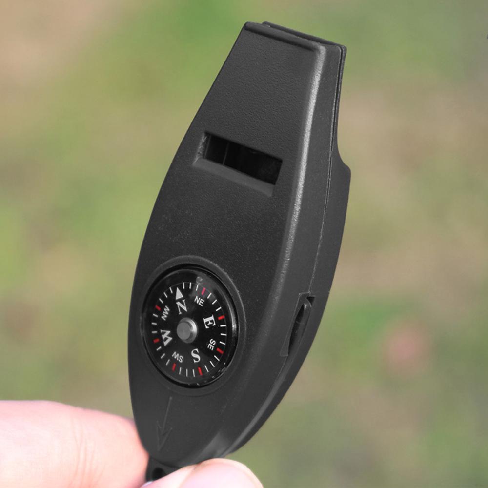 Многофункциональный свисток безопасности 4 в 1, компас, термометр, лупа с