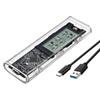 M.2 NVME/NGFF Dual Protocol SSD Enclosure Transparent Hard Drive Case USB3.2 Type C with Intelligent Display SATA SSD Adapter