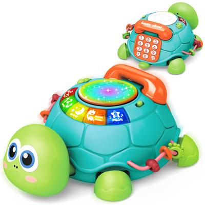 MAVEKID Многофункциональная ползающая черепашка Игрушка для младенцев Образовательная игрушка для детей от 1, 2 и 3 лет: Звук и Свет, Тренировка мелкой моторики, Слуховое разв