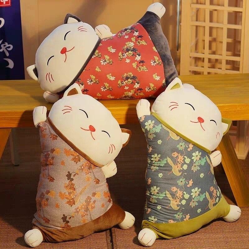 Мультяшная японская плюшевая игрушка Lucky Cat, милые животные, мягкая подушка с кошками, подарок на день рождения для детей, подруги