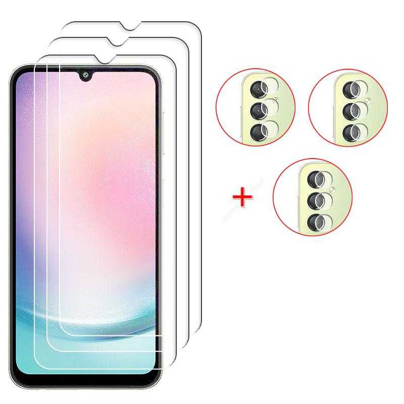 Полное клеевое стекло для Samsung Galaxy A24 Защитное стекло для экрана Samsung A24 Закаленное стекло Защитная пленка для линзы телефона для Samsung A24