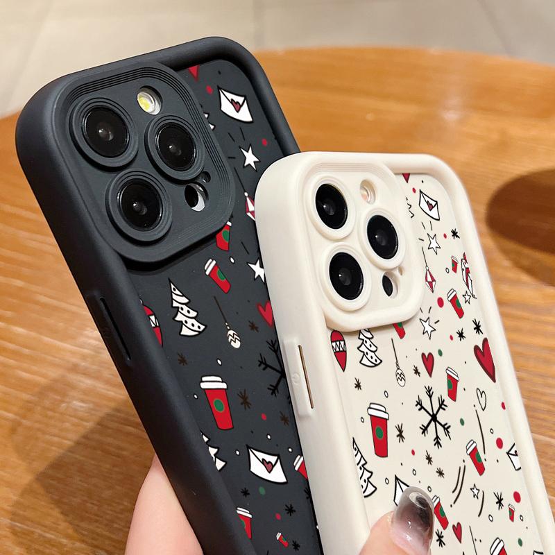 Рождественский Подарок Печать Чехол Для Телефона Для iPhone 17 Pro 16e 16 15 14 13 12 Pro Max 11 Мягкий Силиконовый Чехол Для iPhone 15 16 Plus 17 Air
