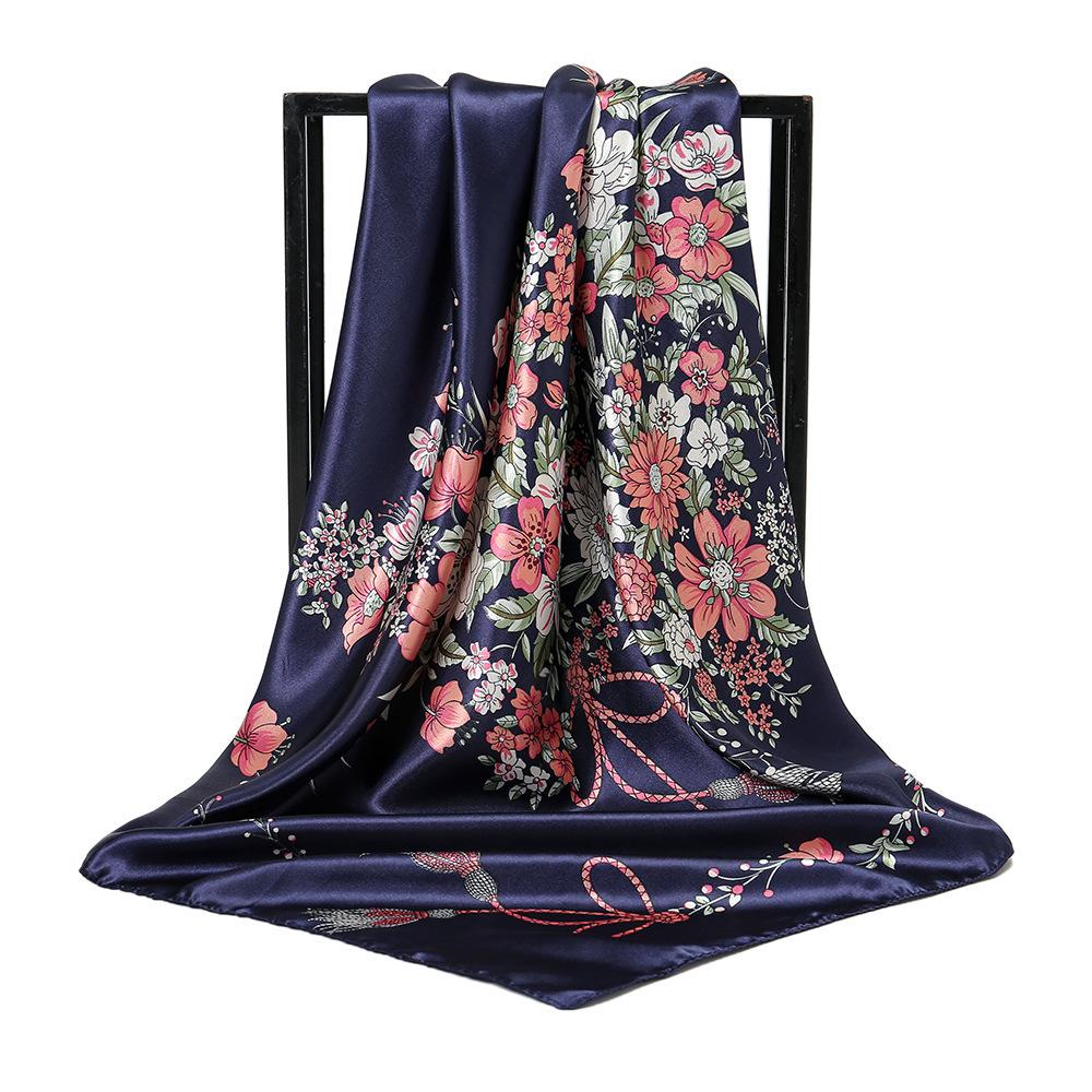 Spring and Autumn Women's Cashew Print Square Scarf Fashion Commuting Versatile Headscarf Stained Rose Square Scarf