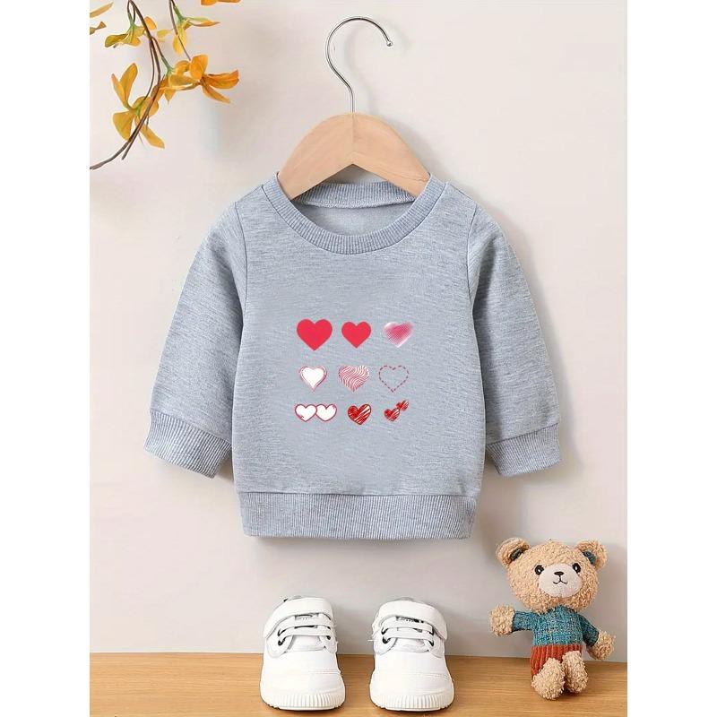 European sizes Cute and Lovely Printed Pattern, Soft and Skin Friendly Baby Kid Spring Autumn Baby Thin Versatile Round Neck Hoodie