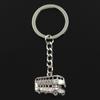 Fashion 30mm Key Ring Metal Key Chain Keychain Jewelry Antique   Plated London Bus Car 20x25mm Pendant