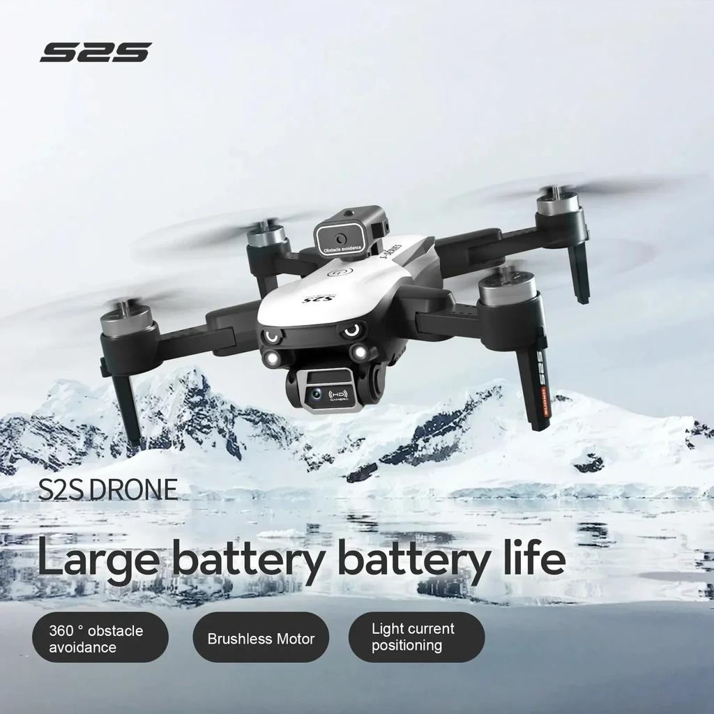 Новый S2S Mini Drone 8K Professional WIFI HD Aerial Photography ESC Dual Camera Brushless Obveloshchenie Prepasiones Quadcopter Gift Toys