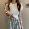 Women's Summer 2025 Stylish Ice Silk Slim Knit Short-Sleeve T-Shirt