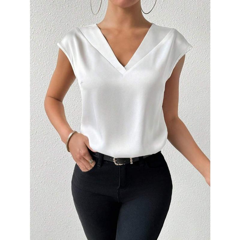 Women's Summer New Party V Neck Casual Short Sleeved Top