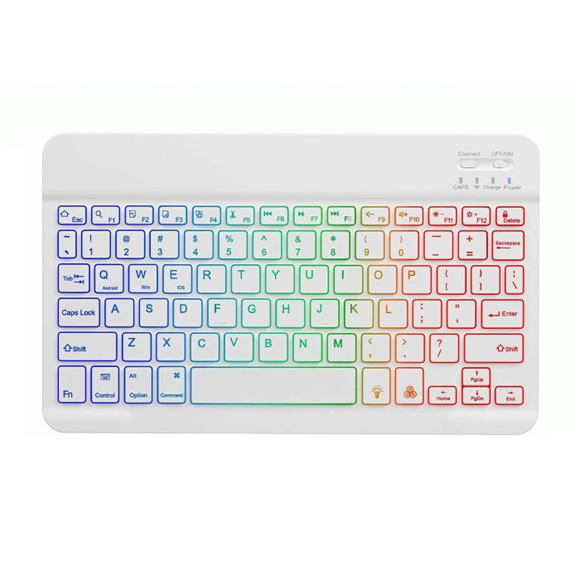 Backlit Led Keyboard 10 inch Wireless Rechargeable Keypads for iPad Tablet Phone PC Magnet Bluetooth Keyboard with Mouse