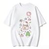 2026 новый летний милый графический топ HelloKitty повседневный хлопковый топ с коротким рукавом для женщин и девочек Каваи мультяшный принт Streetwear