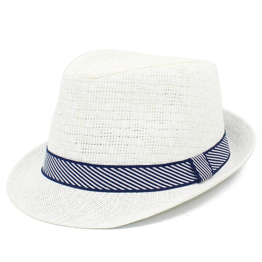 Летняя соломенная шляпа Мужская уличная шляпа от солнца Дышащие пляжные шляпы Британская джазовая шляпа Детские джентльменские цилиндры