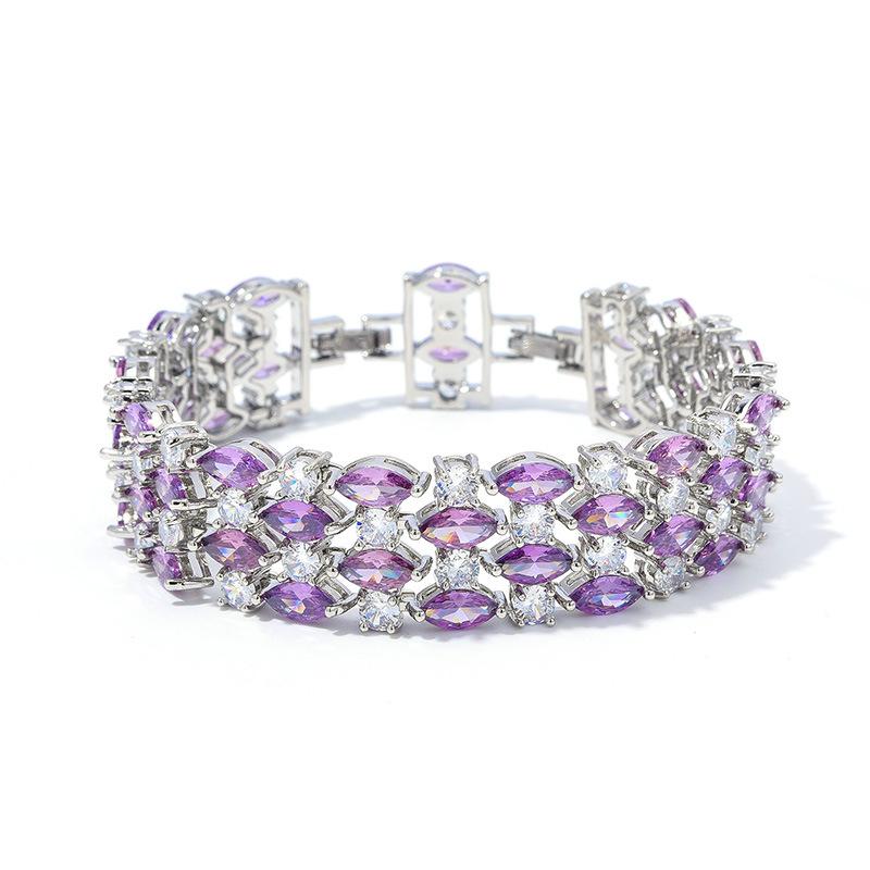 Crystal Zircon Women'S Bracelet, Diamond-Encrusted Bracelet Women, Gift Colored Jewelry.