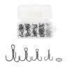 100PCS High Carbon Steel Treble Fishing Hooks Barbed Hook Set  Saltwater Fishing
