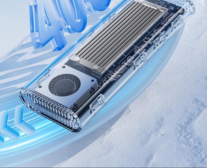 Orico USB4 M.2 NVMe Внешний корпус для SSD с совместимостью Thunderbolt 4/3 и охлаждением вентилятором