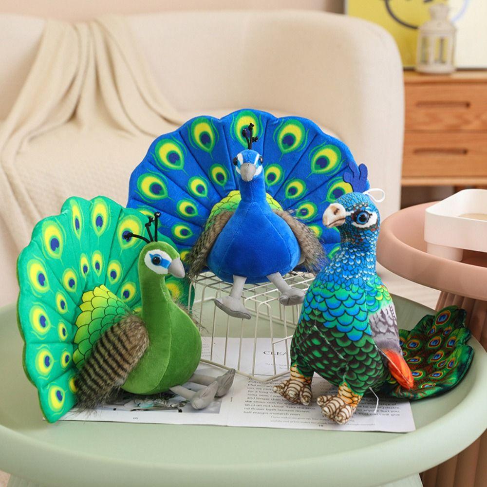 PP Cotton Peacock Plush Doll Spreads Tail Baby Peacock Plush Toys  Children