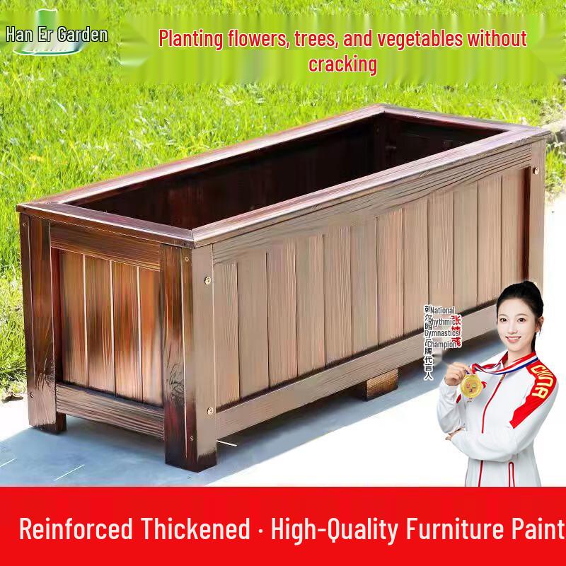 Woer Outdoor Carbonized Wood Planter Box