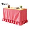 Ruffle Desk Cover Gingham Ruffled Table Skirt, Cottagecore Teacher Skirt for Classroom, Full Enclosed Wrap Plaid Tablecloth Birthday Wedding