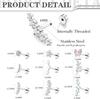 Drperfect Хрящевое Серьга Нержавеющая Сталь Хеликс Опал Цирконий Пусеты для Женщин Бабочка Плоская Застежка Пирсинг Хряща Украшения