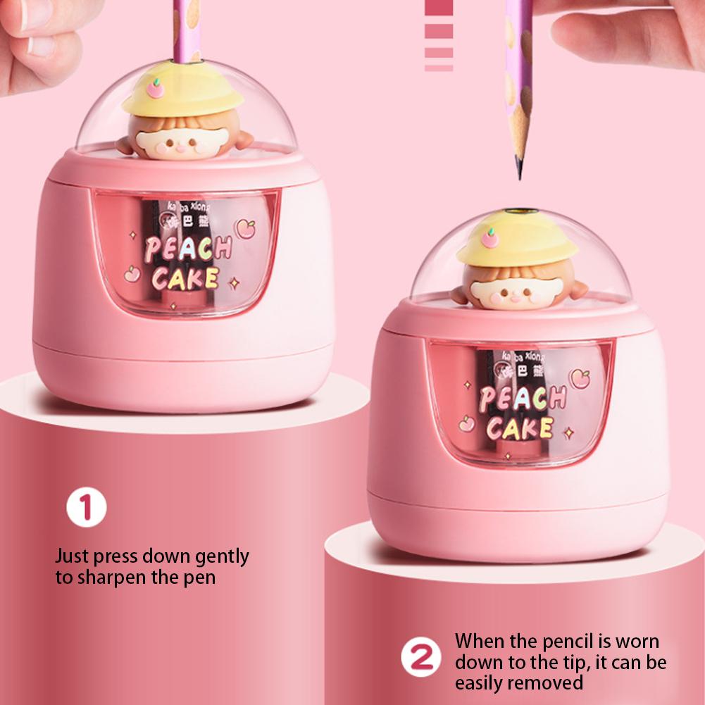 Fully Automatic Pencil Sharpener Cartoon Cute Portable Electric Pencil Sharpener Students Stationery Study Office Supplies