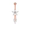European & American Copper Zircon Floral Belly Button Ring
