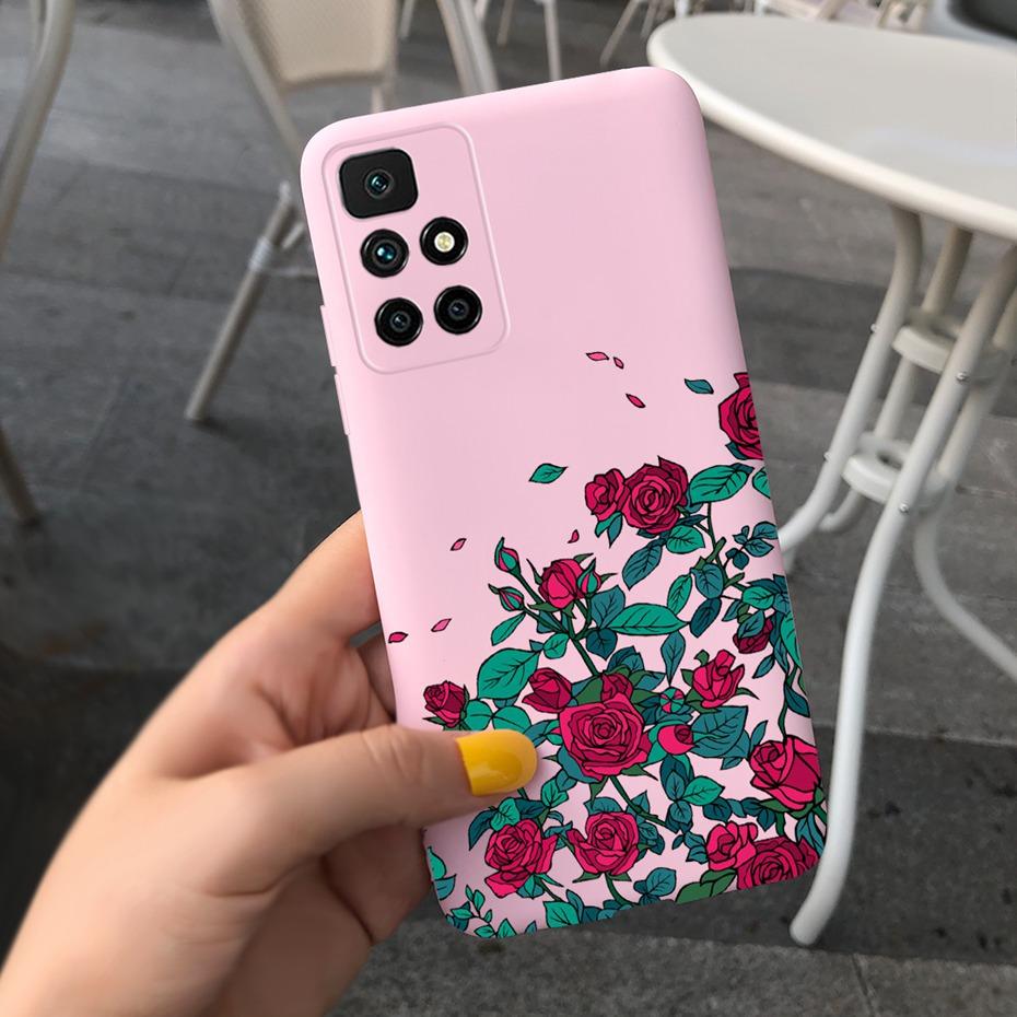 Case For Redmi 10 2022 Stylish Girl Flower Painted Cover For Xiaomi Redmi 10 Coque Fundas Redmi10 4G Soft Silicone Bumper