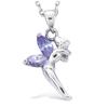 [R4156] - Silver Pendant 'Tinkerbell' Lavender Silver (rhodium) - 17x12mm