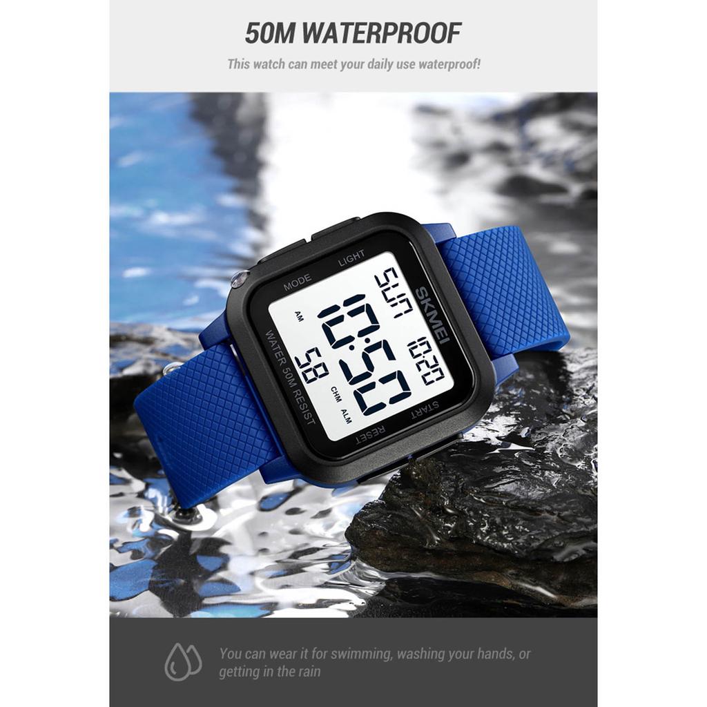 SKMEI 1894 спортивные часы с обратным отсчетом, двойное время, будильник, настольный хронограф, цифровые часы