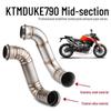 DUKE790 Titanium Mid-Section Exhaust Pipe with Back Pressure Chamber & 3-Way Catalytic Silencer