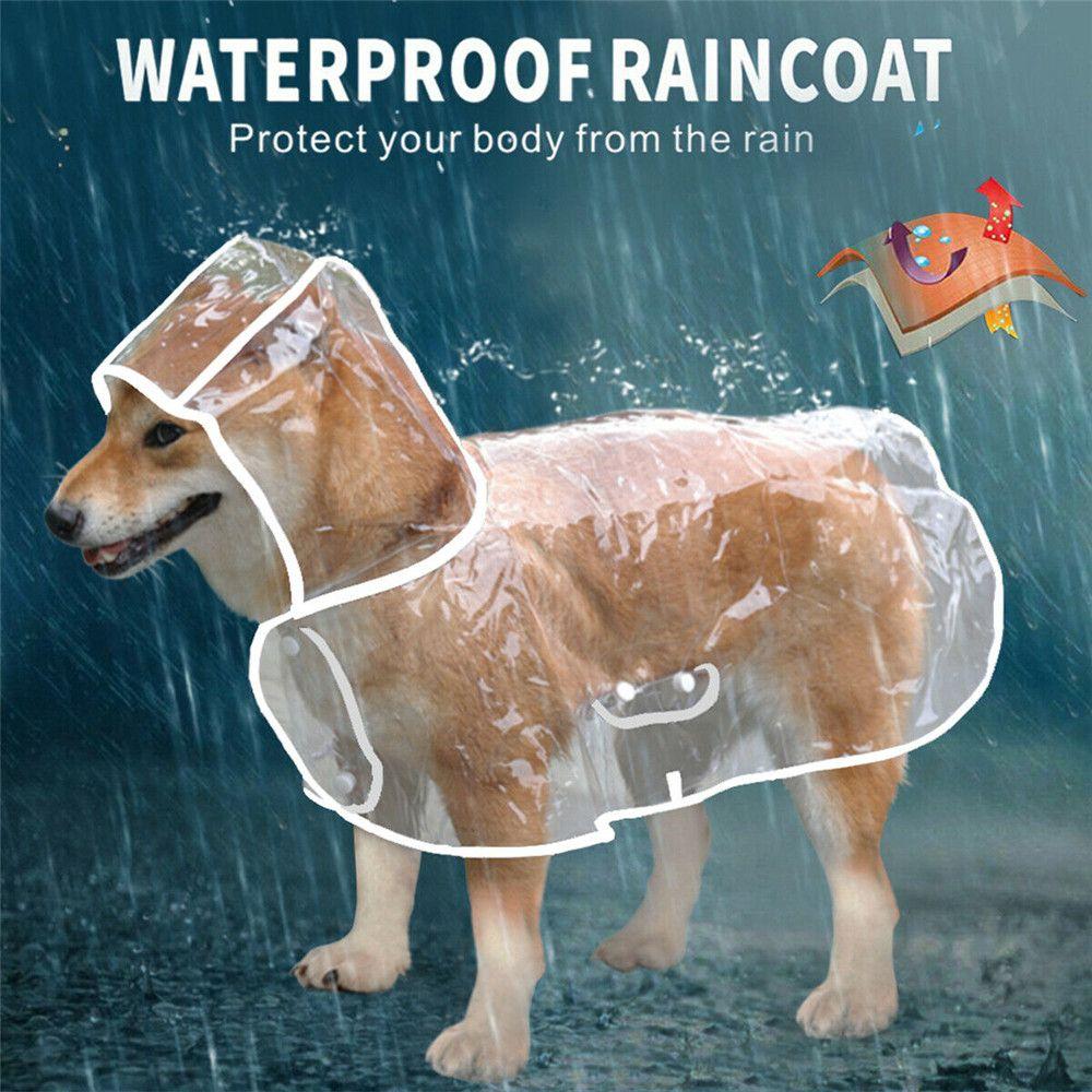 Outdoor Transparent Waterproof PVC Dog Rain Coat Pet Rain Suit Puppy Jacket