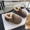Коровья кожа версия толстая подошва бархат все включено Birkenstocks женские новые зимние пушистые ботинки сноубутсы теплые хлопковые ботинки