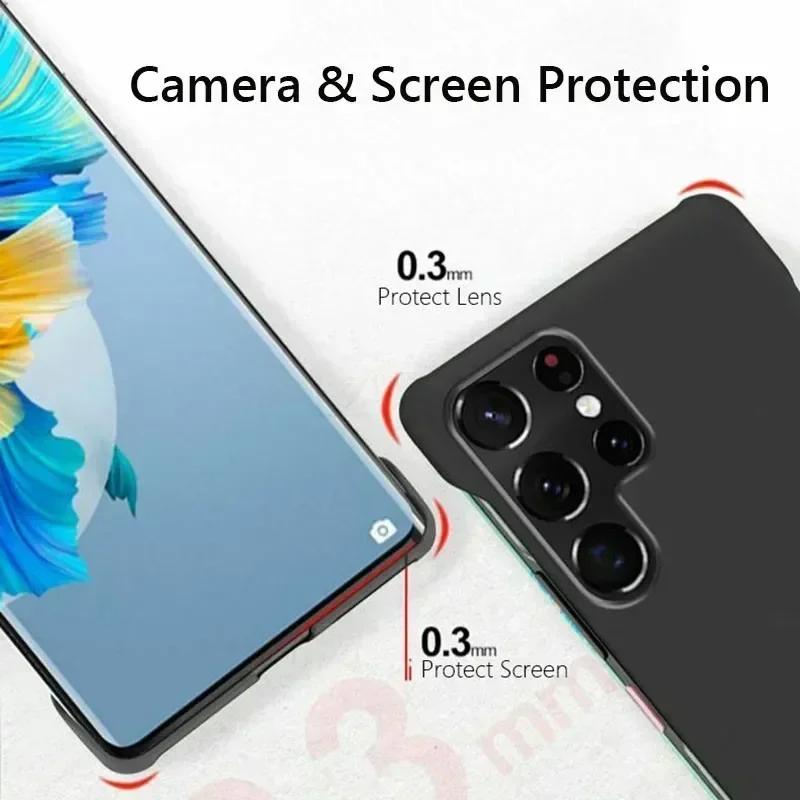 Безрамный тонкий матовый жесткий чехол из ПК для Samsung Galaxy S25 S23 S24 FE Ultra S21 FE S22 Plus 5G противоударный чехол-накладка