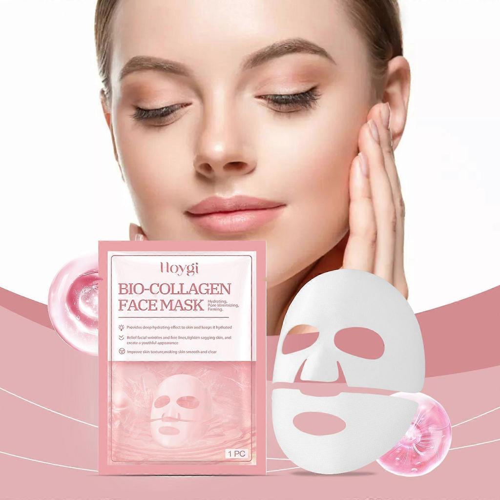 Hoygi Collagen Firming Face Mask (Bag) Moisturizes, Firms, Smooths, Softens Skin, Reduces Fine Lines, Anti-Wrinkle Hydrating Mask