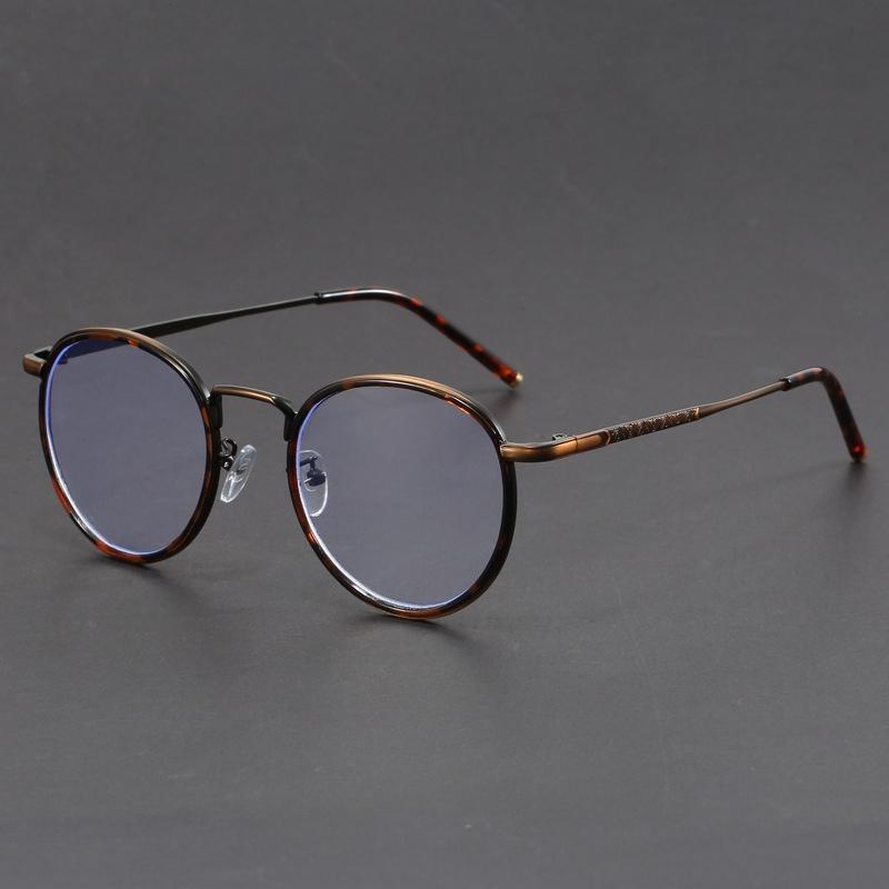Легкие Роскошные Повседневные Оптические Очки Круглая Металлическая Оправа Ретро Ультралегкие Линзы Высокой Четкости Защита от Синего Света Очки Защищают Глаза