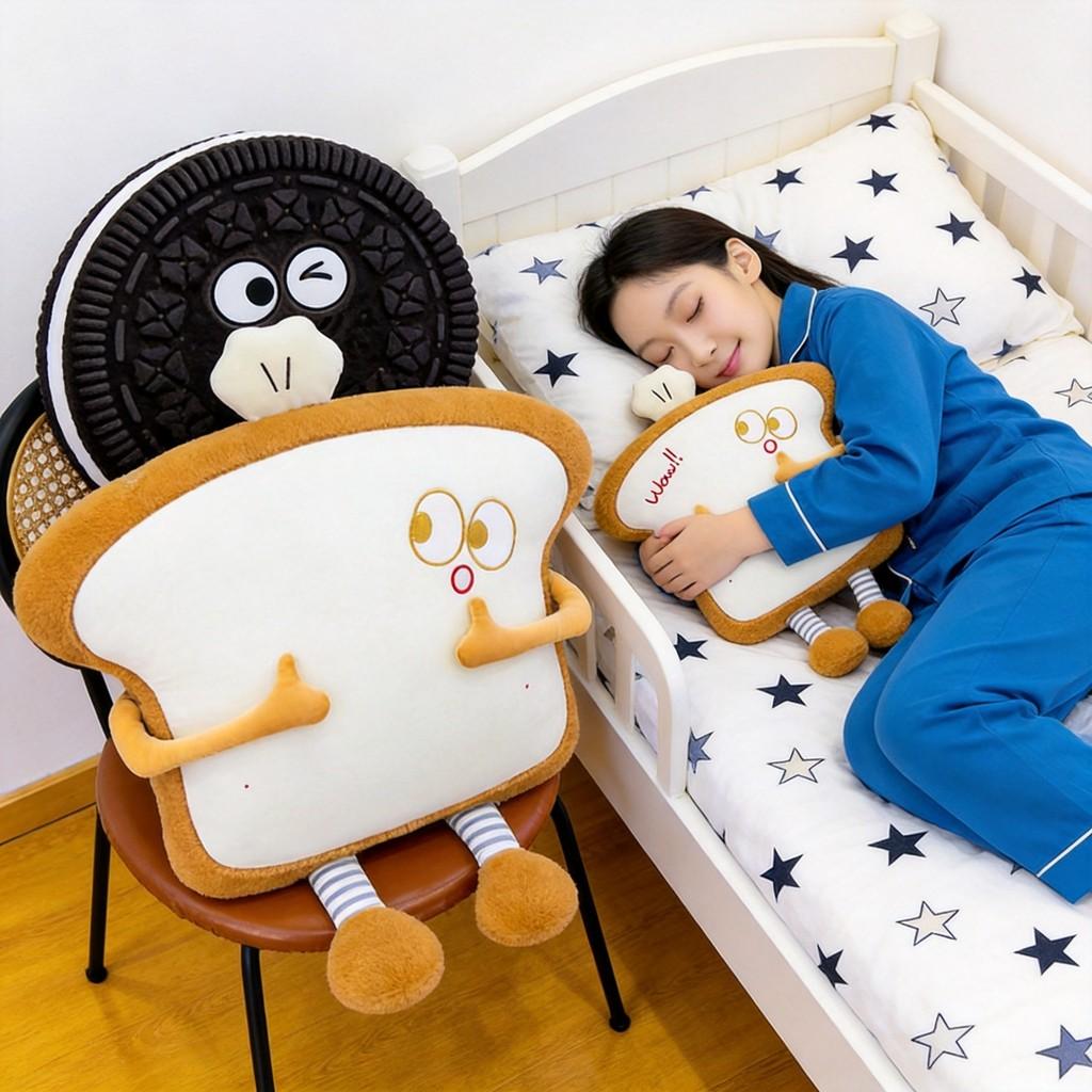Oreo Cartoon Plush Pillow With Soft Pp Cotton Filling For Kids And Teens Comfort